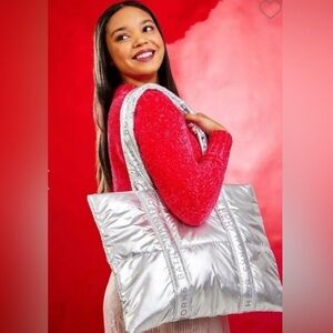 Bath & Body Works Silver Tote Bag